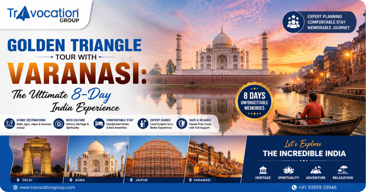 Golden Triangle Tour with Varanasi 8-day India experience featuring Delhi Agra Jaipur and Varanasi