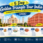 5 Day Golden Triangle Tour India featuring Delhi, Agra, and Jaipur landmarks with a complete 2026 itinerary, travel costs, sightseeing highlights, and trip planning guide.