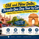 Old and New Delhi Private One Day Tour by Car featuring Jama Masjid, Chandni Chowk, India Gate, Rashtrapati Bhavan, and a private car, with route, fees, timings, and booking details for 2026.